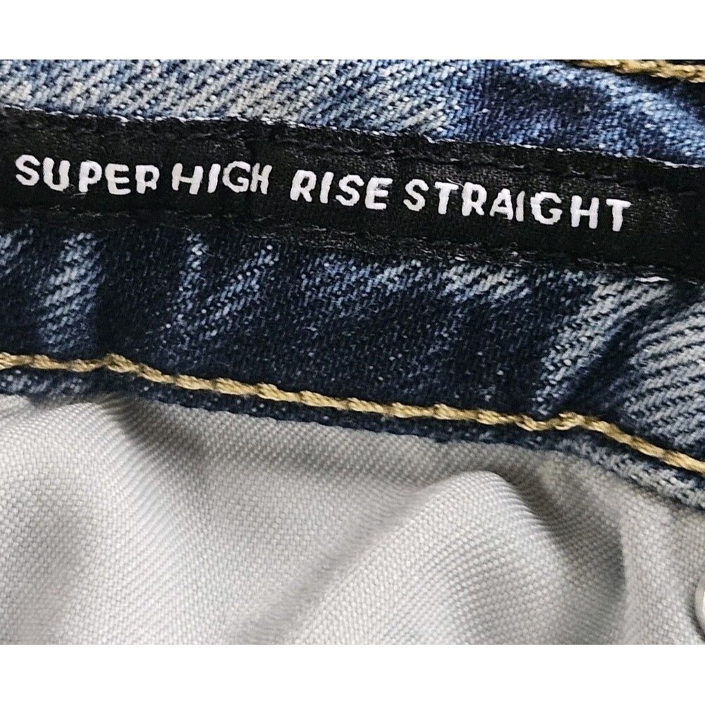 Free Assembly Jeans Super High Rise Straight Size 4 Distressed Crop Raw Hem - Picture 4 of 8